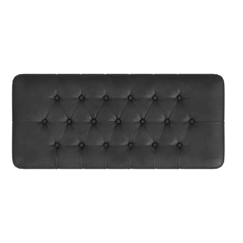 Ainsley Button Tufted Storage Bench Faux Leather - HomePop
