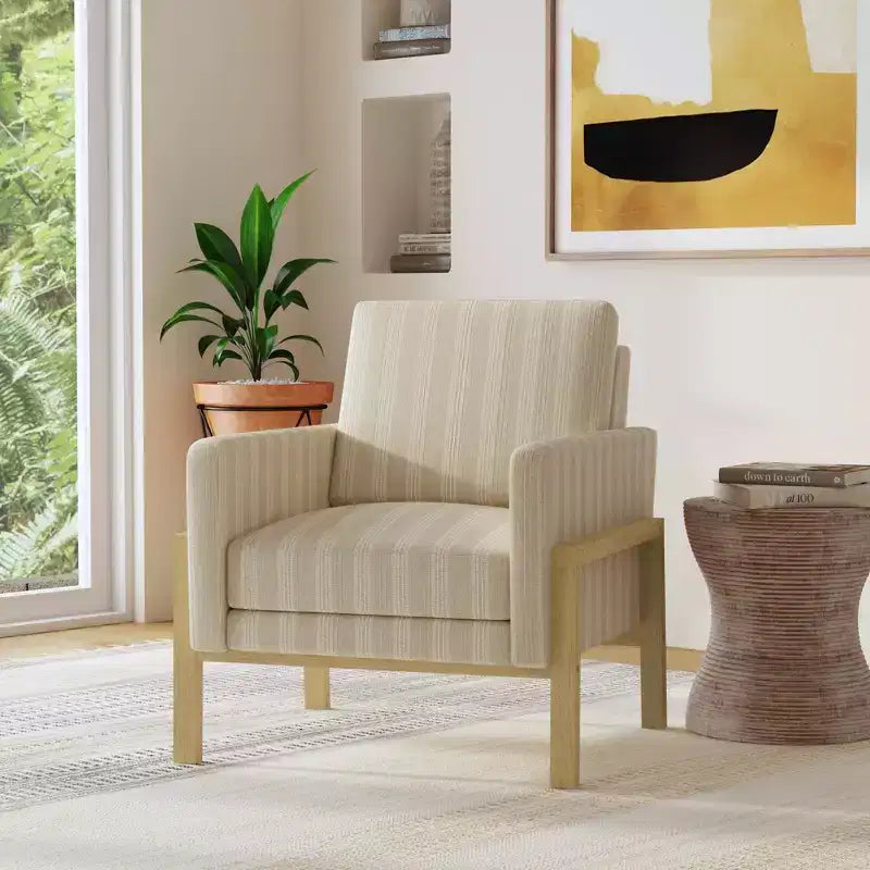 Wood Frame Accent Chair - HomePop