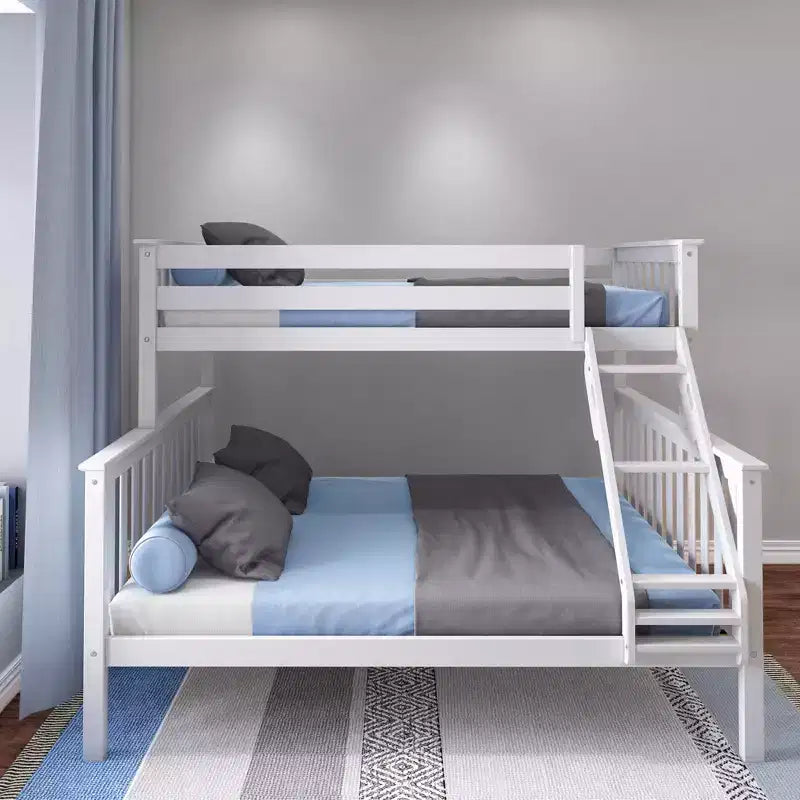 Lit superposé Max & Lily en bois massif, jumeau XL sur grand, pour enfants