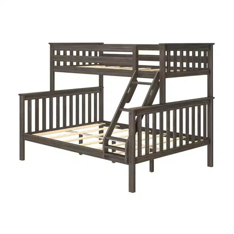 Lit superposé Max & Lily en bois massif, jumeau XL sur grand, pour enfants