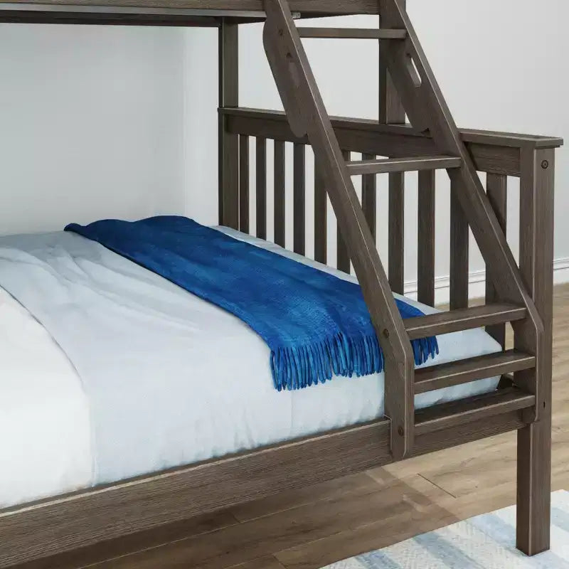 Lit superposé Max & Lily en bois massif, jumeau XL sur grand, pour enfants