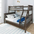 Lit superposé Max & Lily en bois massif, jumeau XL sur grand, pour enfants