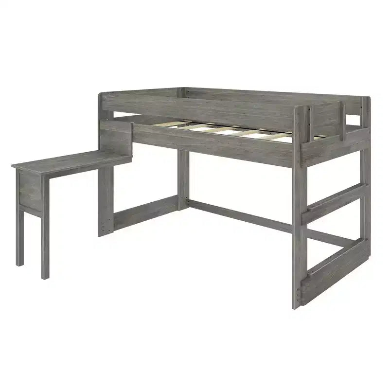 Max & Lily Solid Wood Loft Bed with Desk, Modern Farmhouse High Twin Loft Bed For Kids