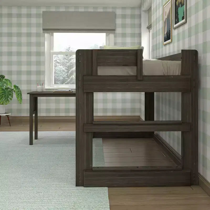 Max & Lily Solid Wood Loft Bed with Desk, Modern Farmhouse High Twin Loft Bed For Kids