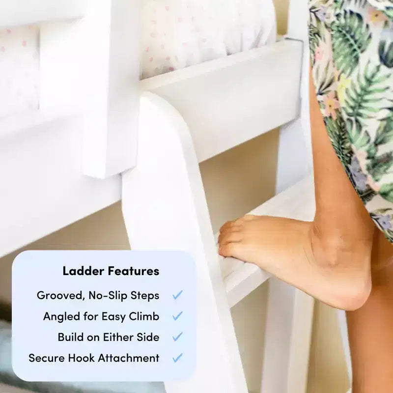 Max & Lily Solid Wood Loft Bed with Desk, Modern Farmhouse High Twin Loft Bed For Kids