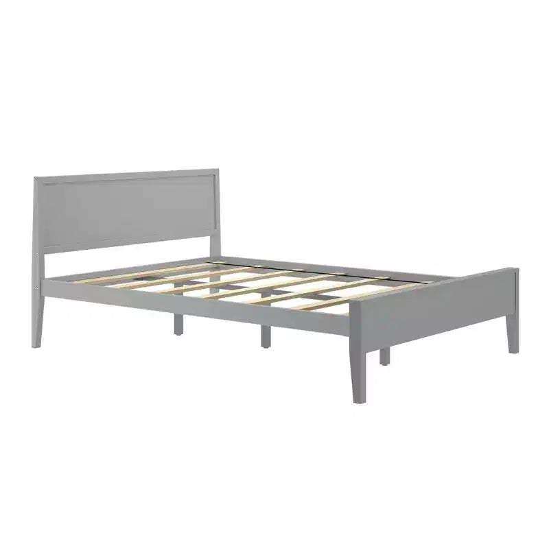 Max & Lily Queen Bed Frame, Solid Wood Classic Platform Bed with Panel Headboard for Kids