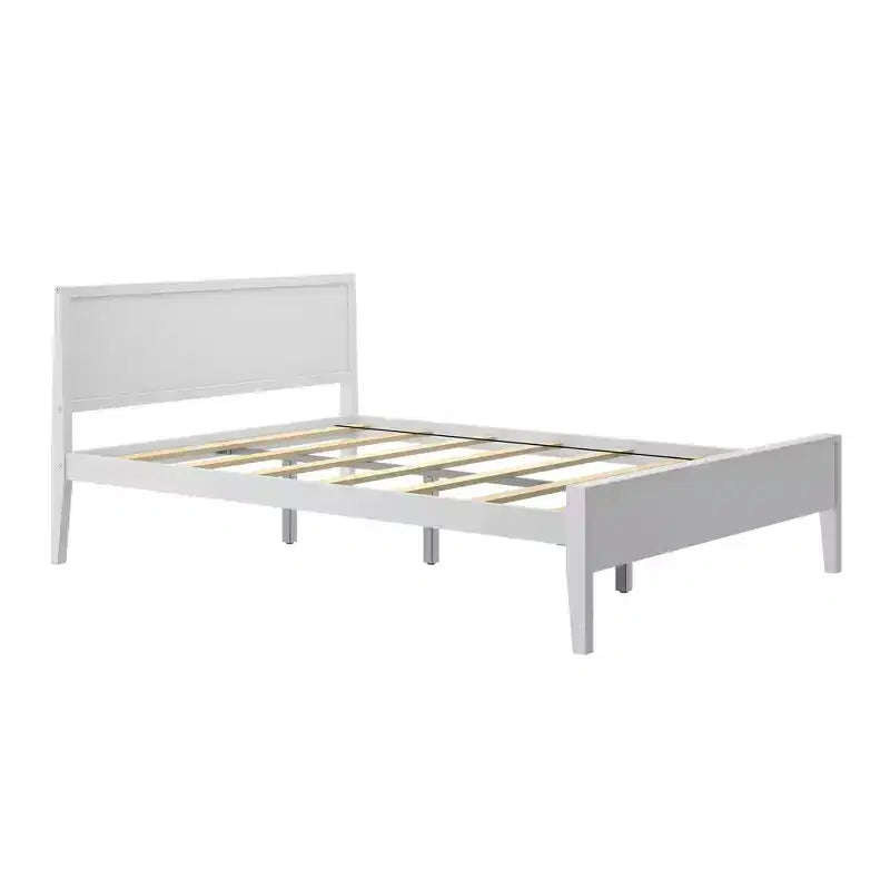 Max & Lily Queen Bed Frame, Solid Wood Classic Platform Bed with Panel Headboard for Kids