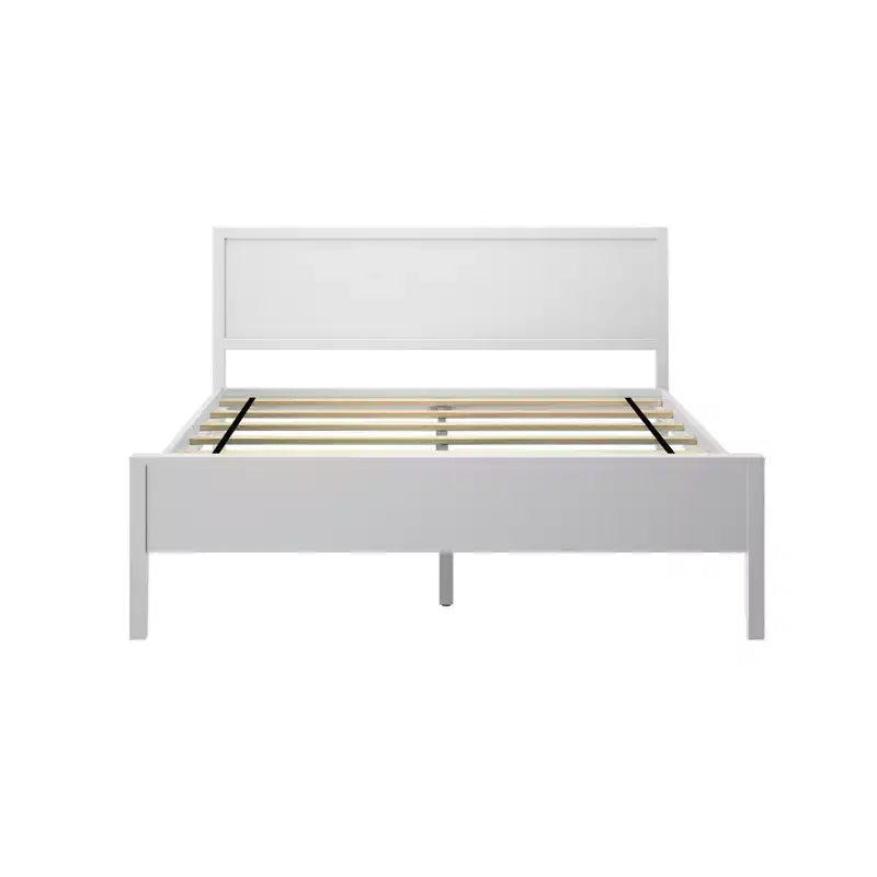 Max & Lily Queen Bed Frame, Solid Wood Classic Platform Bed with Panel Headboard for Kids
