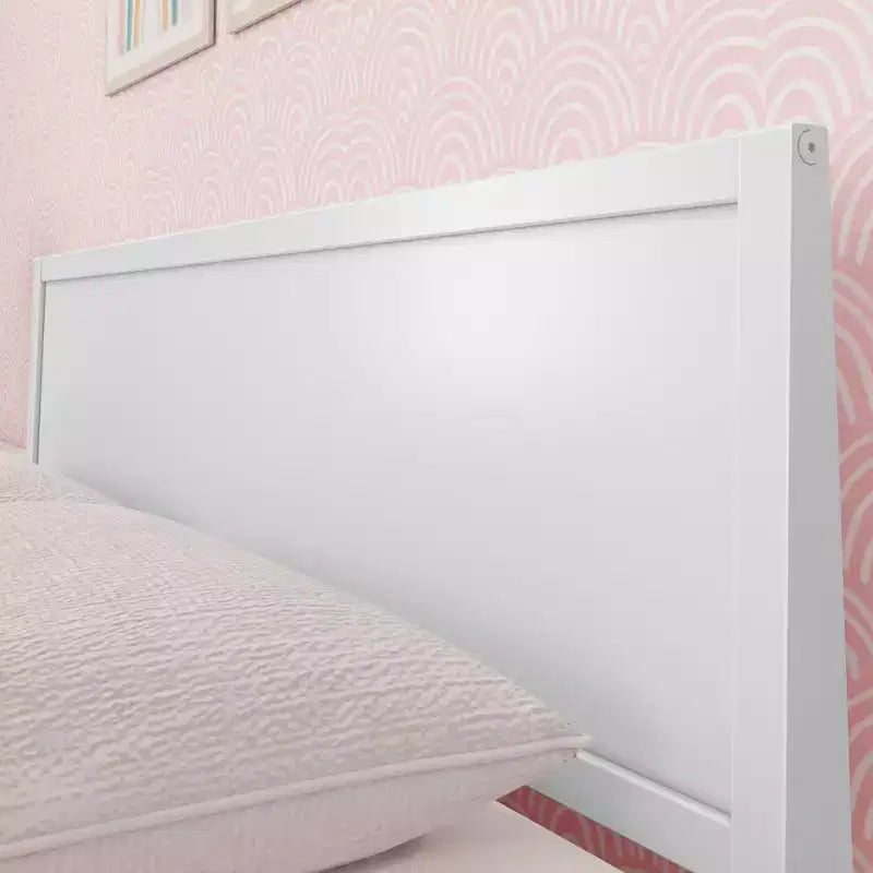 Max & Lily Queen Bed Frame, Solid Wood Classic Platform Bed with Panel Headboard for Kids