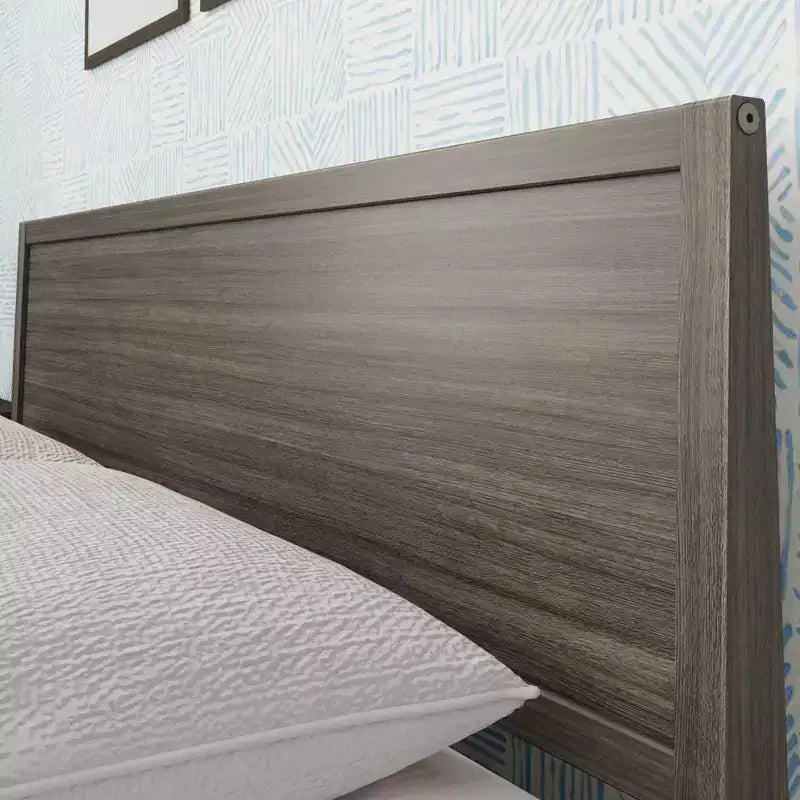 Max & Lily Queen Bed Frame, Solid Wood Classic Platform Bed with Panel Headboard for Kids