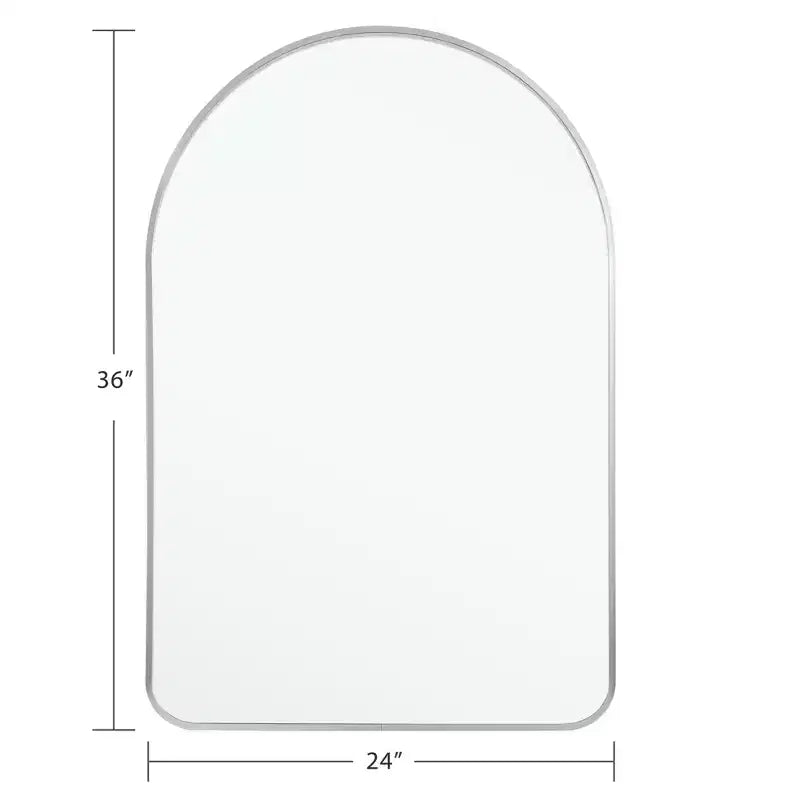 Dovelina Simple Modern Rectangle With Rounded Top Decorative Wall Mirror