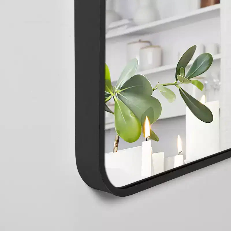 Dovelina Simple Modern Rectangle With Rounded Top Decorative Wall Mirror