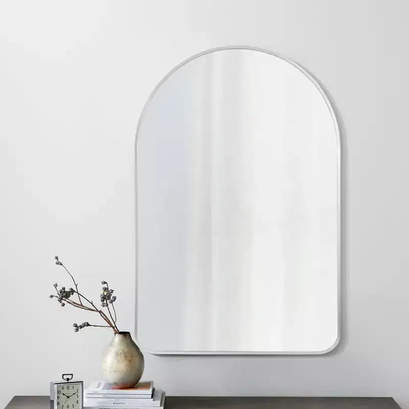 Dovelina Simple Modern Rectangle With Rounded Top Decorative Wall Mirror
