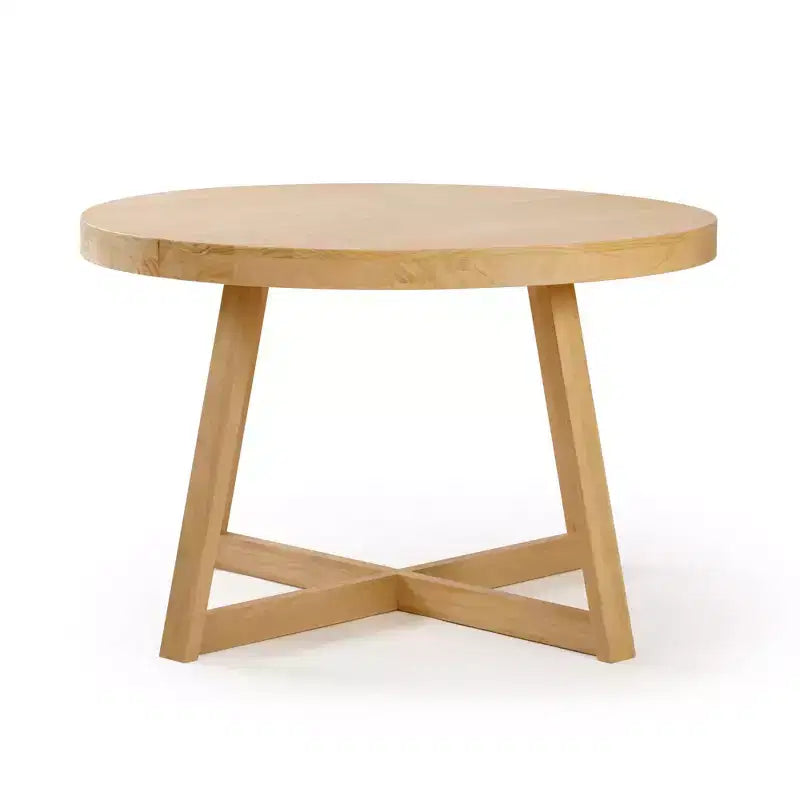 Plank+Beam Round Dining Table, 47 Solid Wood Kitchen Table, Farmhouse Table for 4