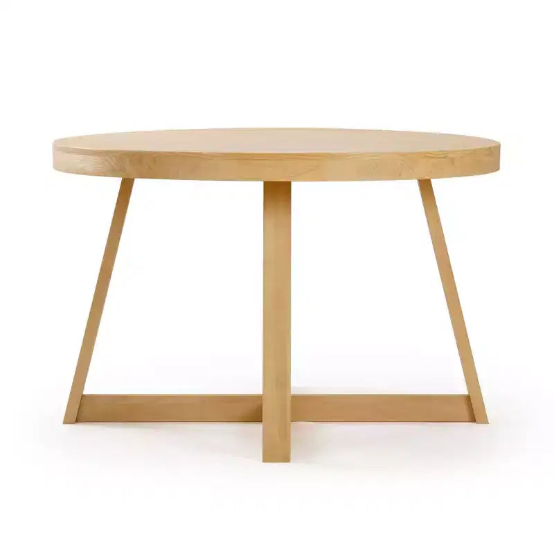 Plank+Beam Round Dining Table, 47 Solid Wood Kitchen Table, Farmhouse Table for 4