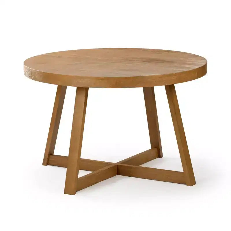 Plank+Beam Round Dining Table, 47 Solid Wood Kitchen Table, Farmhouse Table for 4