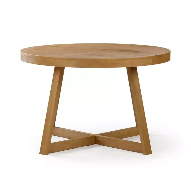 Plank+Beam Round Dining Table, 47 Solid Wood Kitchen Table, Farmhouse Table for 4