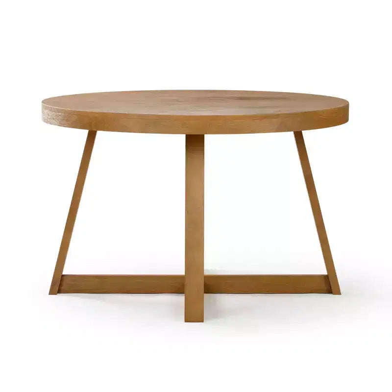 Plank+Beam Round Dining Table, 47 Solid Wood Kitchen Table, Farmhouse Table for 4