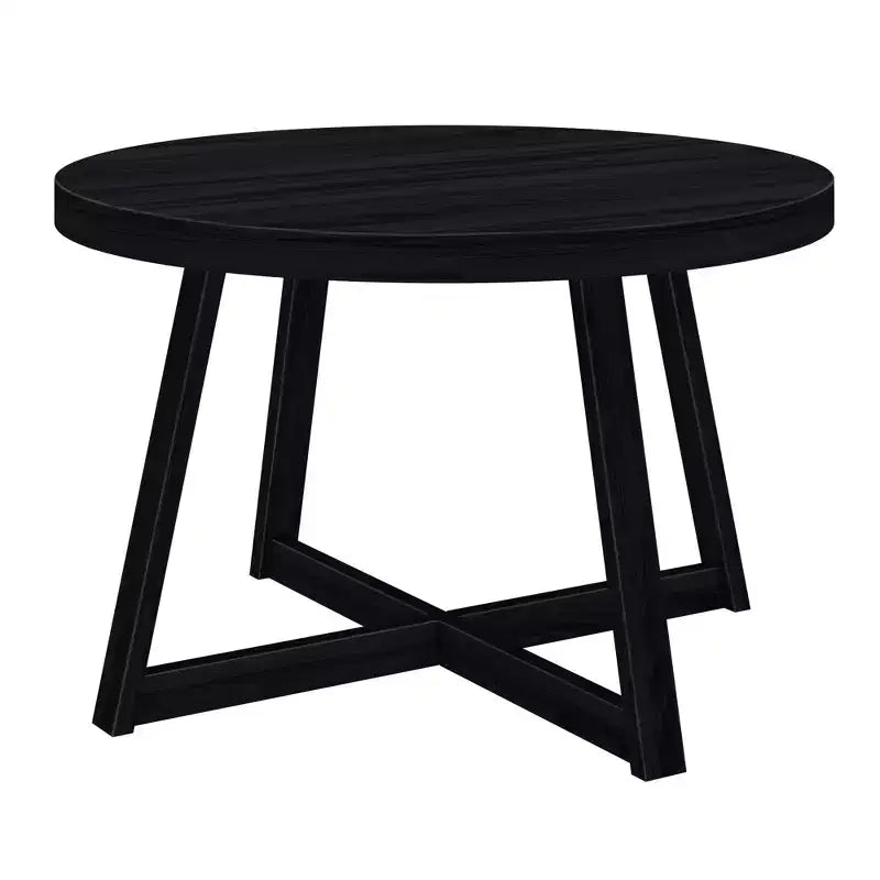 Plank+Beam Round Dining Table, 47 Solid Wood Kitchen Table, Farmhouse Table for 4