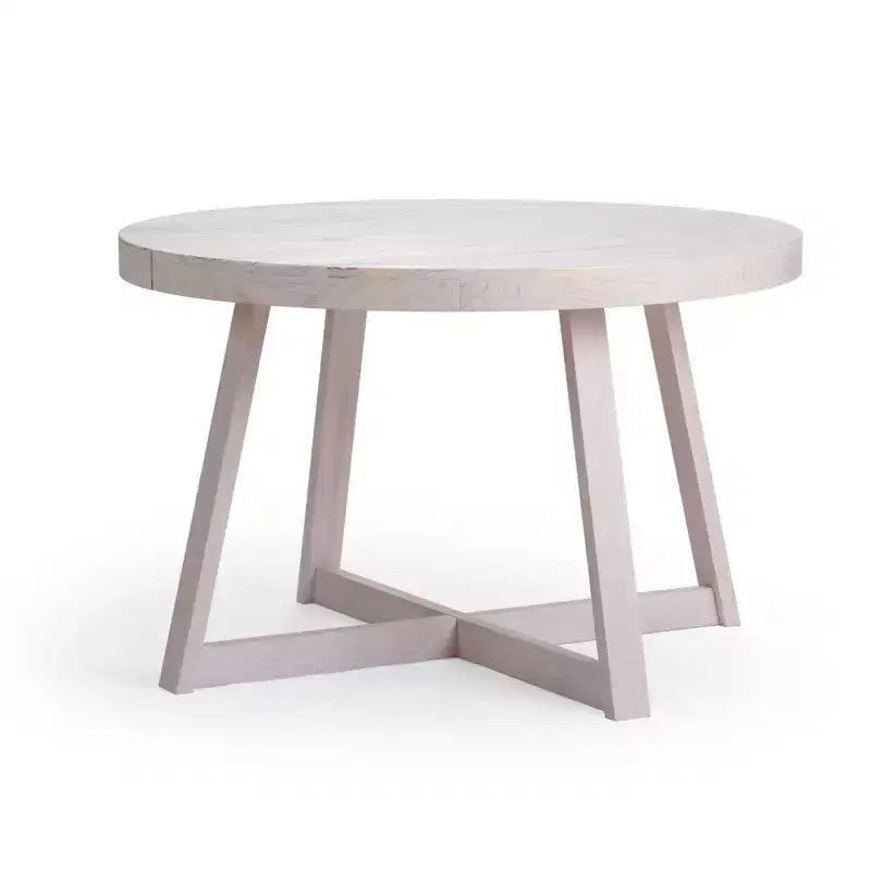 Plank+Beam Round Dining Table, 47 Solid Wood Kitchen Table, Farmhouse Table for 4