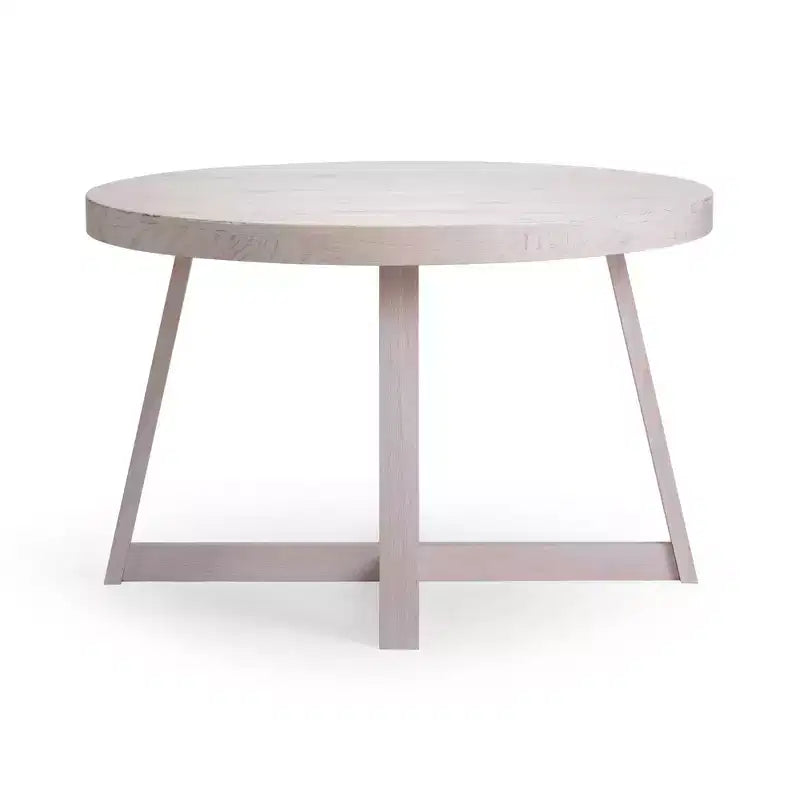 Plank+Beam Round Dining Table, 47 Solid Wood Kitchen Table, Farmhouse Table for 4