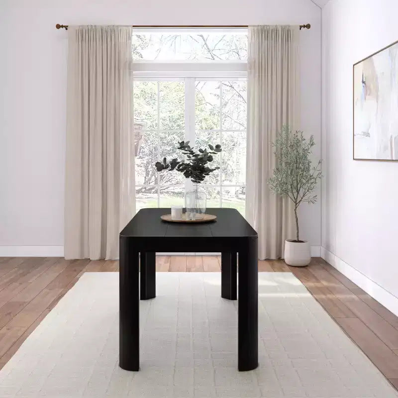 Plank+Beam Contour Dining Table, 60 Solid Wood Kitchen Table for 4