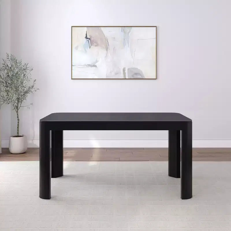 Plank+Beam Contour Dining Table, 60 Solid Wood Kitchen Table for 4