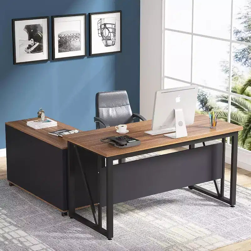 Lantine 55 inches Simple Computer Desk, Home Office Desk Writing Table for Workstation