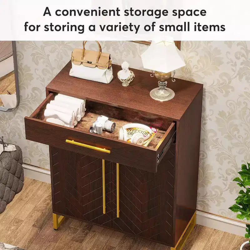 Tribesigns Shoe Cabinet with Doors, Modern Shoe Rack with Drawer