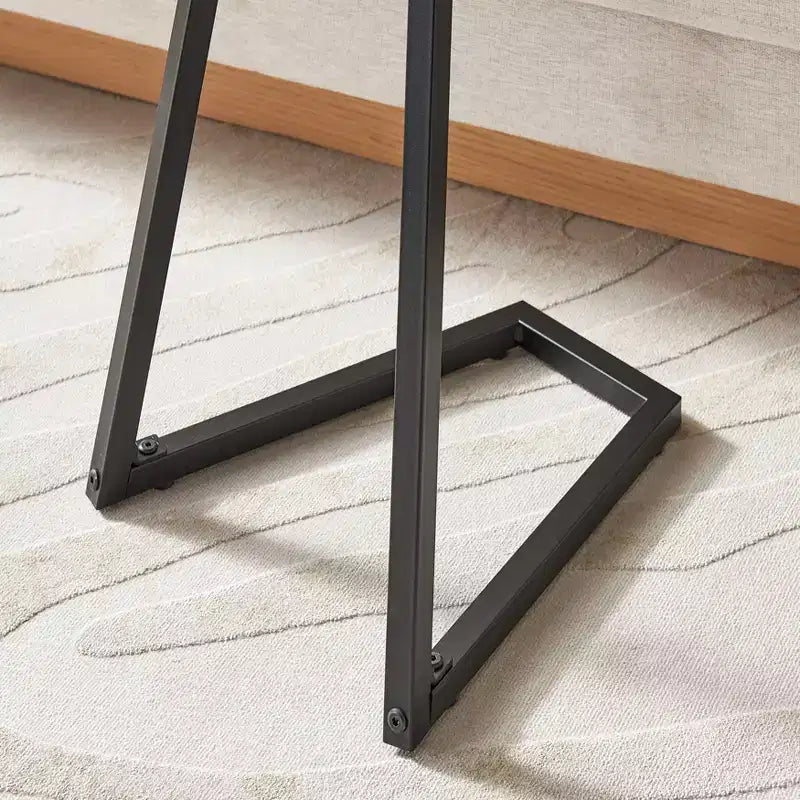 Danya B. 23,3x15,75 Table d'appoint de canapé ronde Addison avec pied piédestal en métal moderne