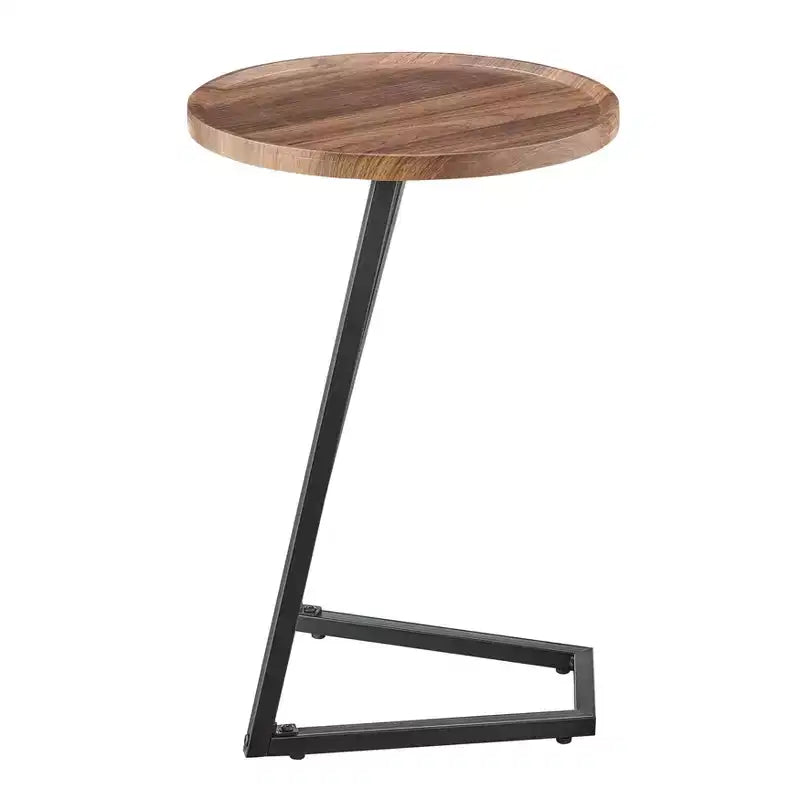 Danya B. 23,3x15,75 Table d'appoint de canapé ronde Addison avec pied piédestal en métal moderne