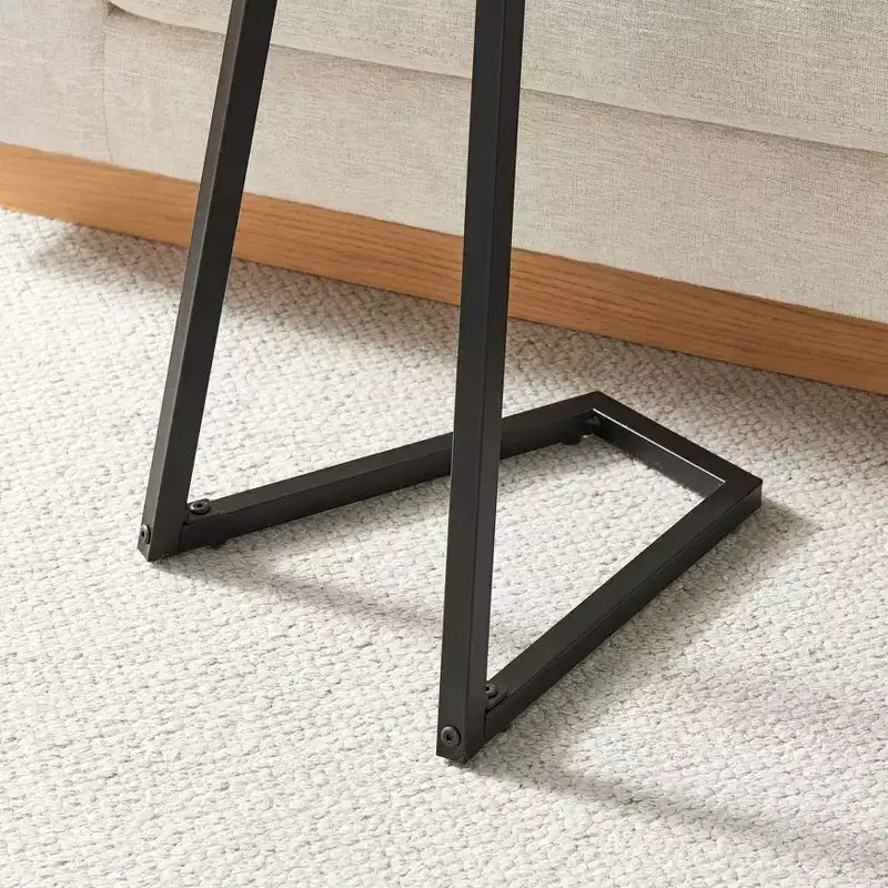 Danya B. 23,3x15,75 Table d'appoint de canapé ronde Addison avec pied piédestal en métal moderne