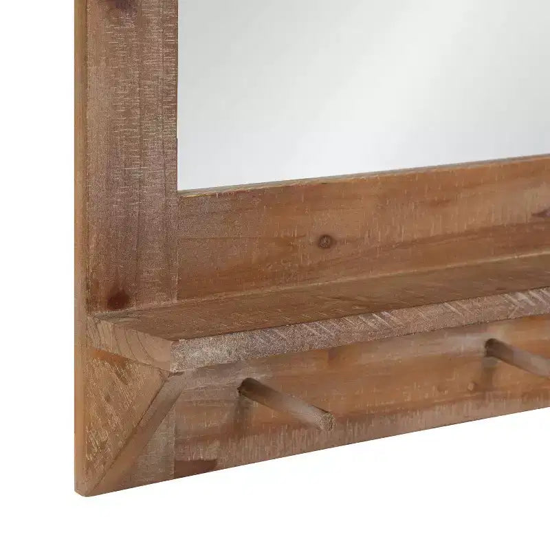 42 x 27 Cates Framed Wall Mirror with Shelf and Hooks - Kate & Laurel All Things Decor