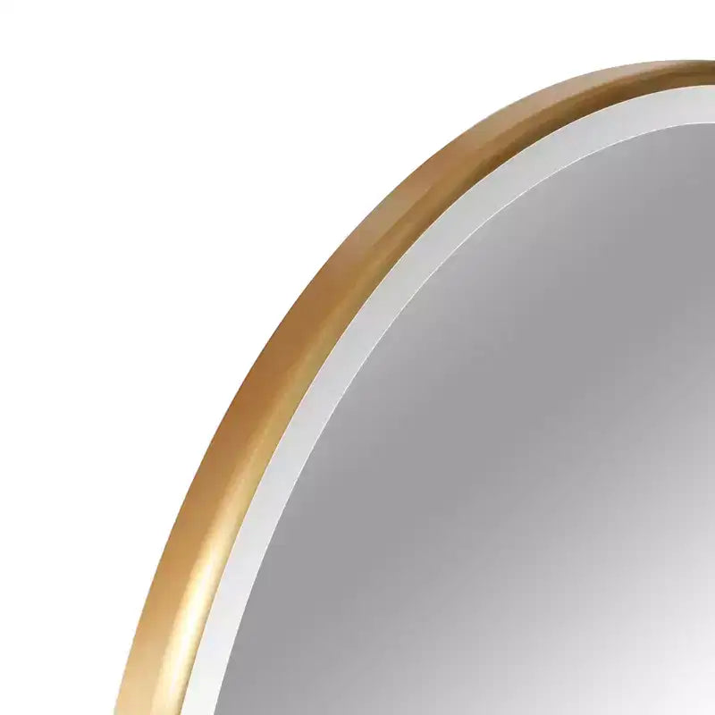 Dovelina Arched Metal Frame Pivot Decorative Wall Mirror with Rounded Corners Frame 36x24(Set of 2)-Gold