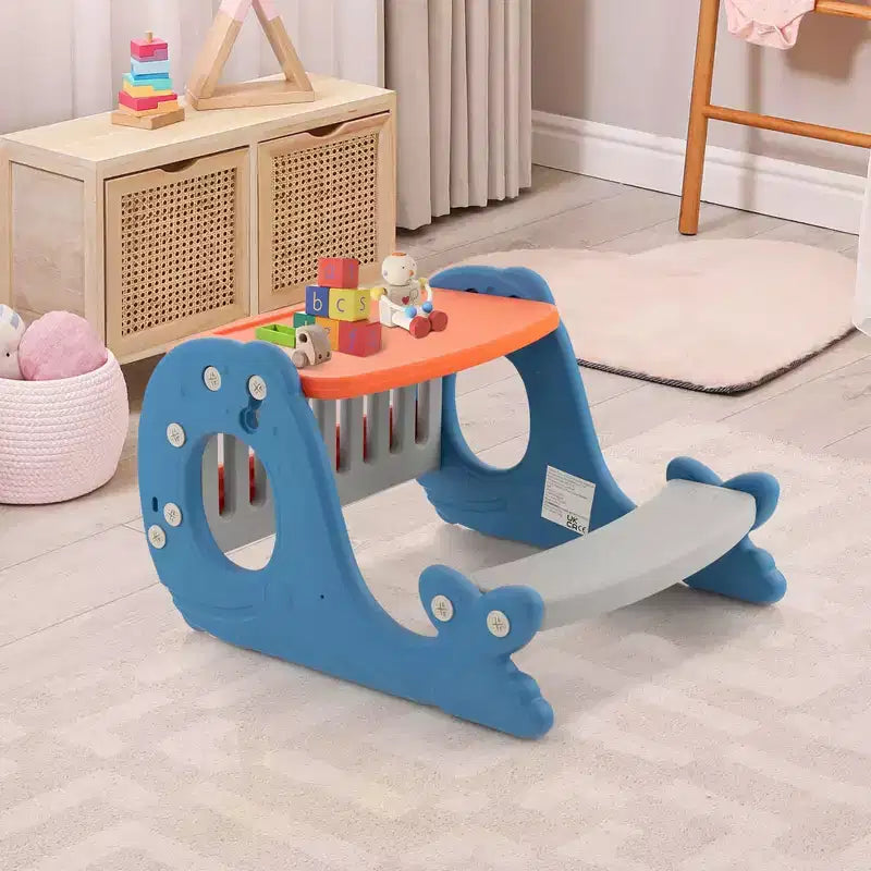 Costway Kids Drawing and Playing Desk Set with Tiltable Erasable Graffiti Whiteboard Eating