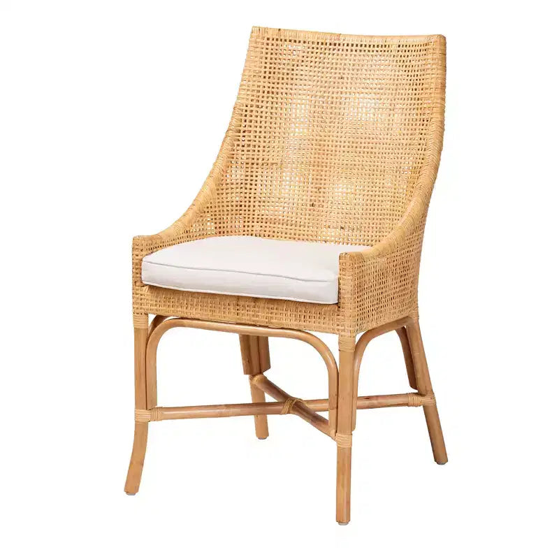 Chaise de salle à manger en rotin naturel Bali & Pari Bella, style bohème moderne