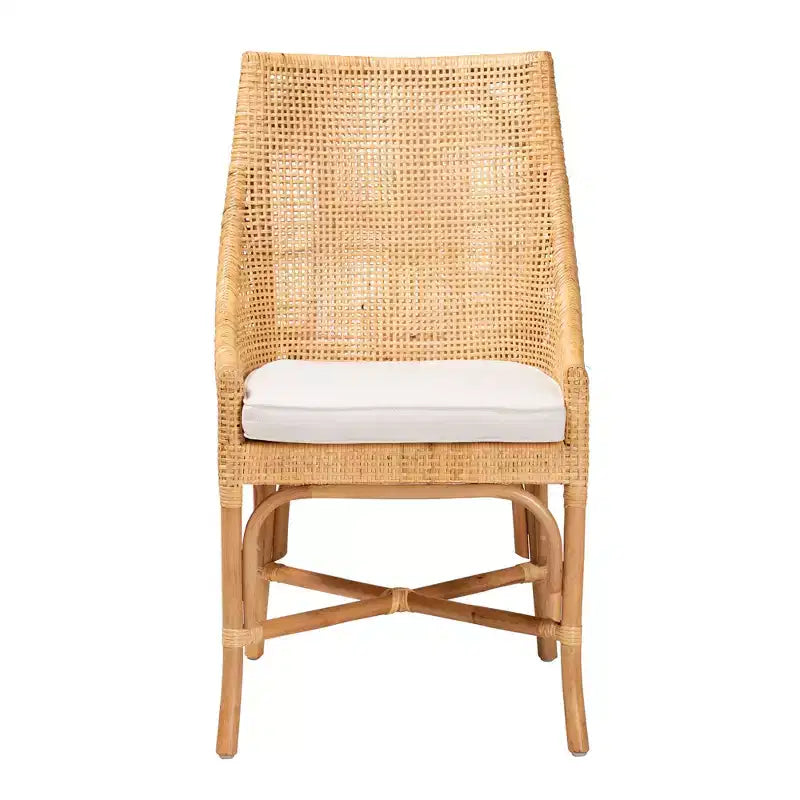 Chaise de salle à manger en rotin naturel Bali & Pari Bella, style bohème moderne