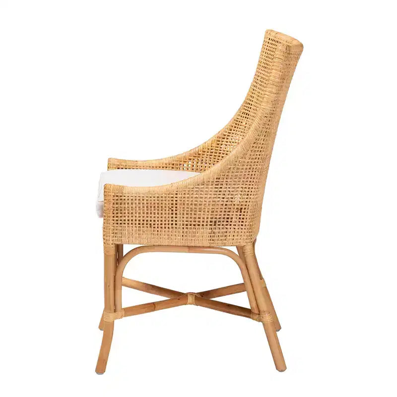Chaise de salle à manger en rotin naturel Bali & Pari Bella, style bohème moderne