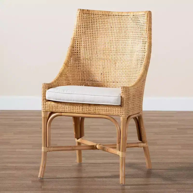 Chaise de salle à manger en rotin naturel Bali & Pari Bella, style bohème moderne