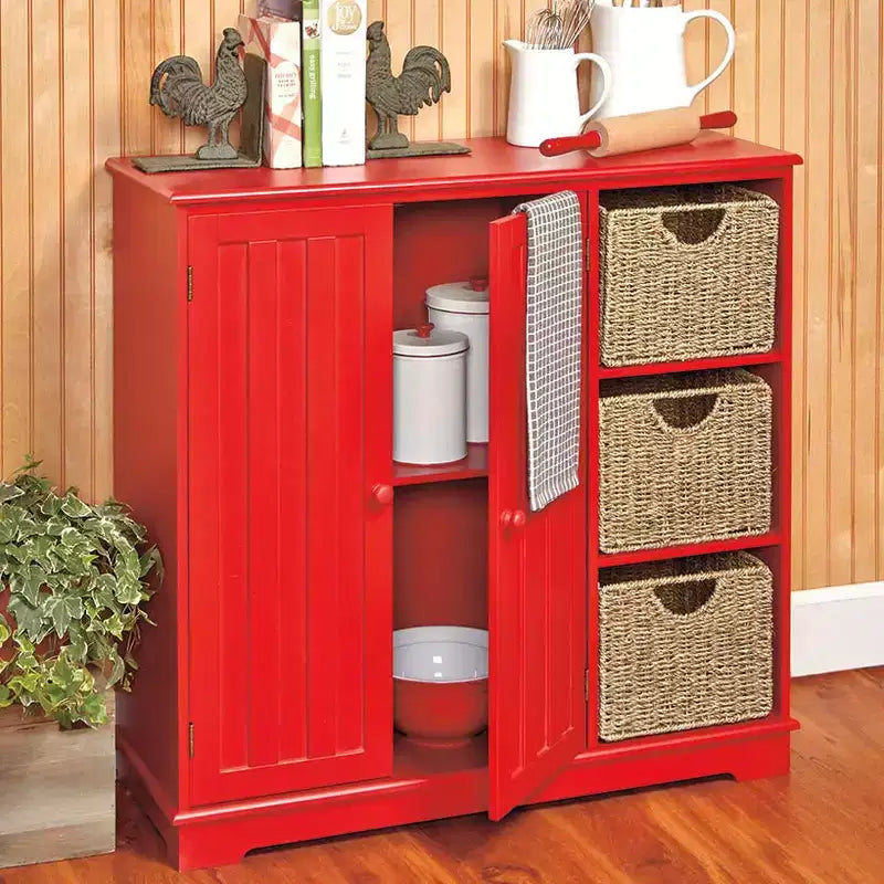 Meuble de rangement avec buffet et panneaux à rainures Lakeside Collection