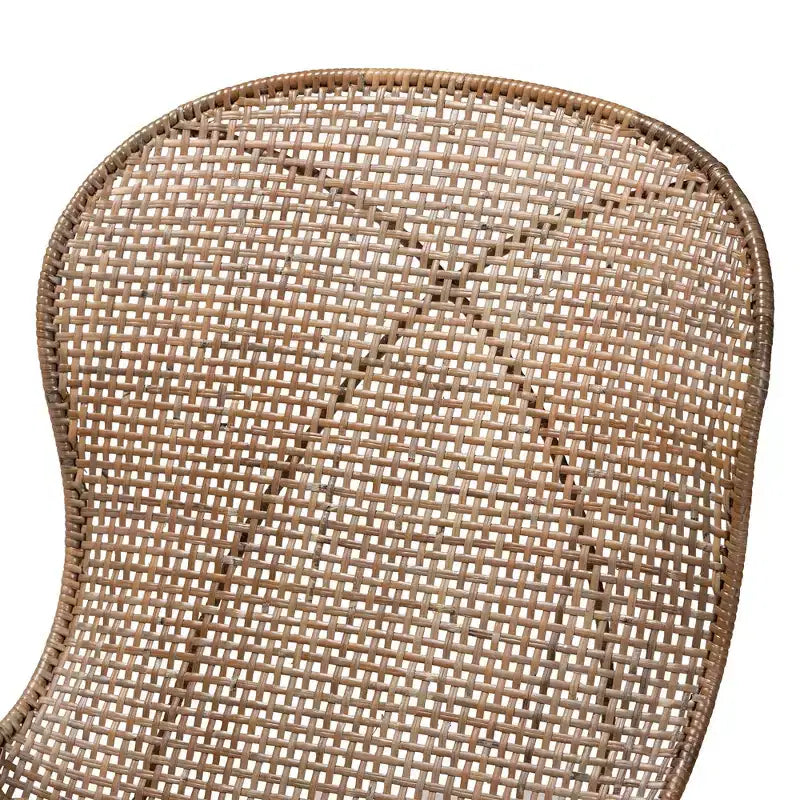 bali & pari Sabelle Lot de chaises de salle à manger Japandi en rotin et métal gris délavé