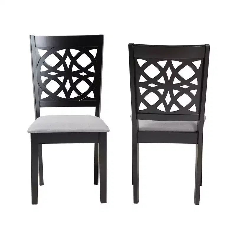 Baxton Studio Abigail Modern Fabric Wood Dining Chair Set