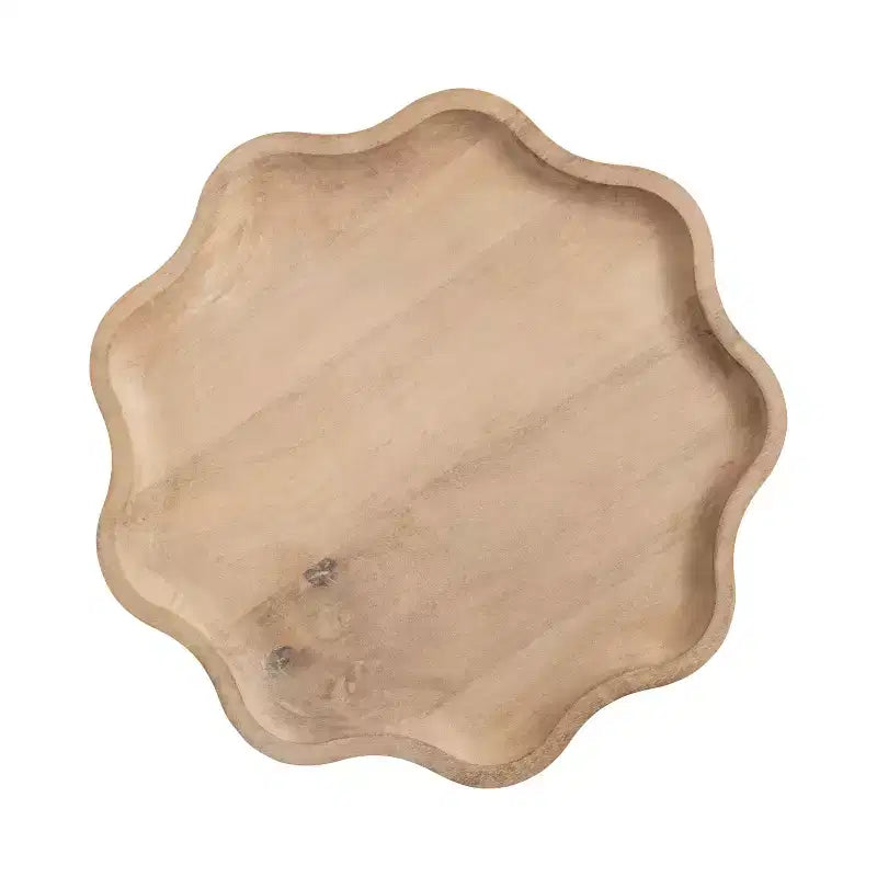 Kate and Laurel Alezar Scallop Wood Side Table
