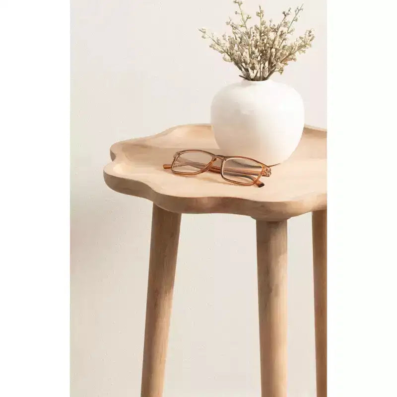 Kate and Laurel Alezar Scallop Wood Side Table