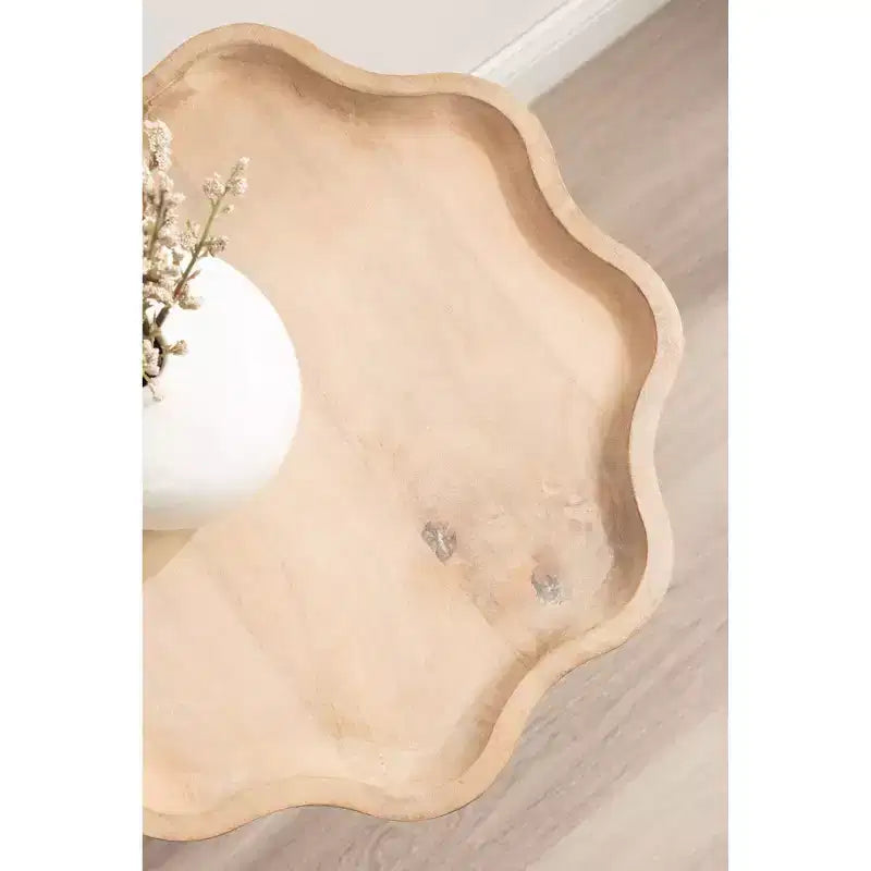 Kate and Laurel Alezar Scallop Wood Side Table
