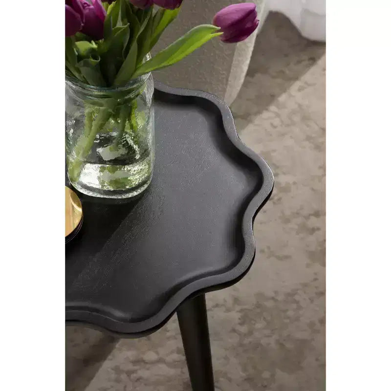 Kate and Laurel Alezar Scallop Wood Side Table