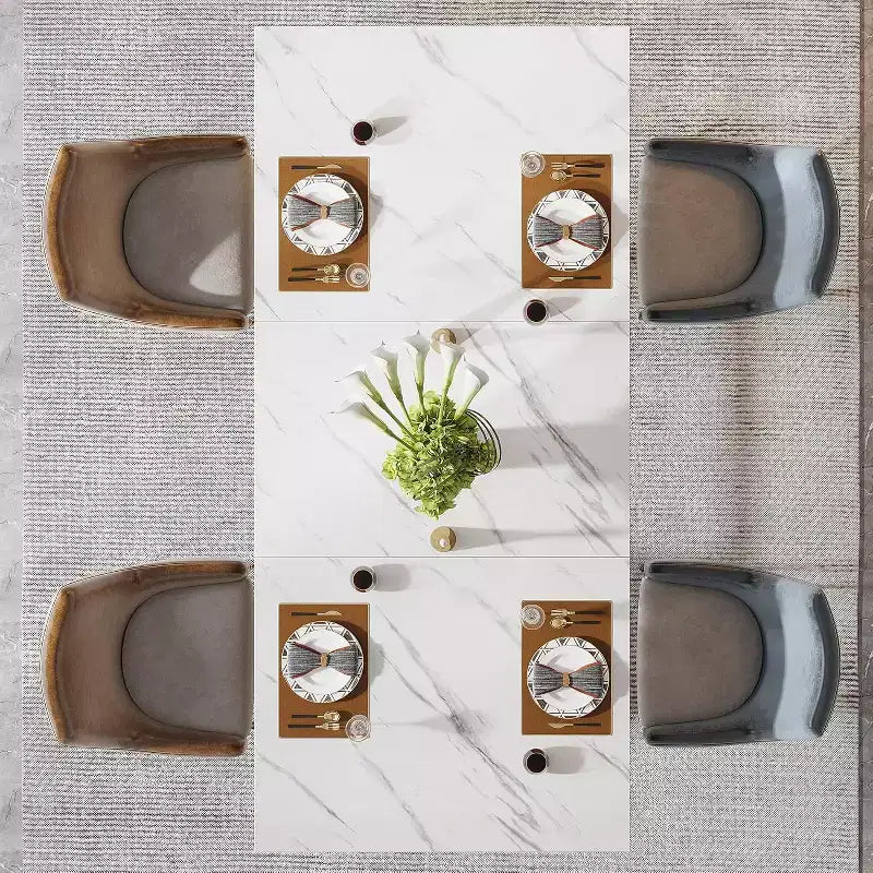 Lantine 63-inch Rectangular Dining Table for 4 to 6, Modern Dinner Table for Dining Room, Kitchen, Living Room
