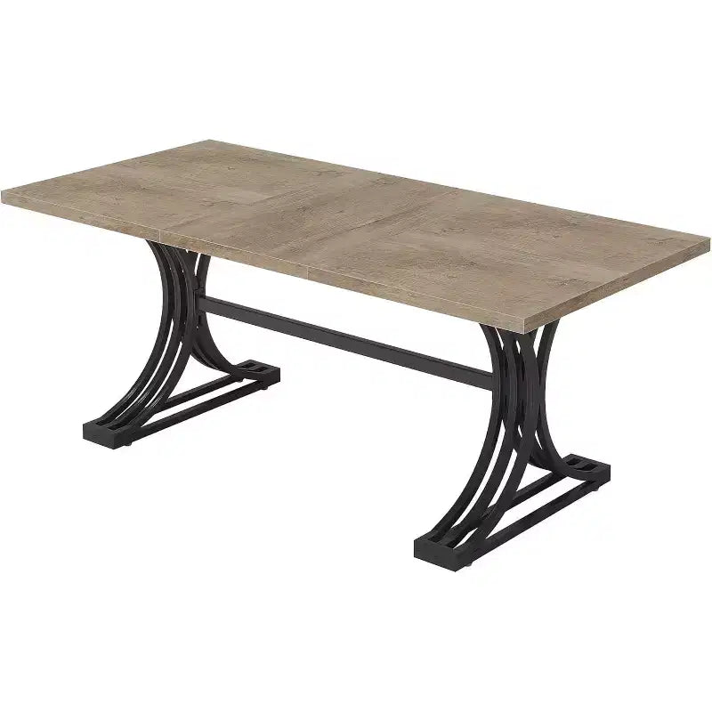Lantine 63-inch Rectangular Dining Table for 4 to 6, Modern Dinner Table for Dining Room, Kitchen, Living Room