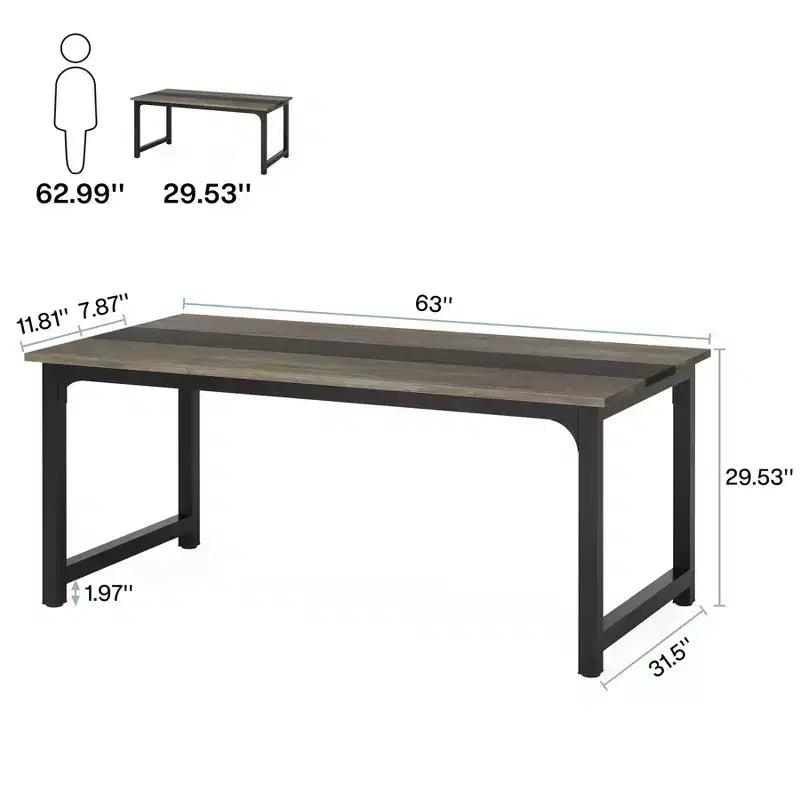 Tribesigns 63 Modern Computer Desk, Conference Room Desk Workstation for Home Office
