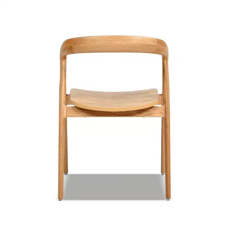 Simeon 21 Scandinavian Sculpted Oak Wood Dining Chair, Warm Natural Brown Oak Wood